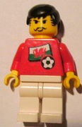 Soccer Player - Welsh Player 3, Welsh Flag Torso Sticker on Front, Black Number Sticker on Back (specify number in listing) 