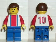 Soccer Player Red & Blue Team #10 on Back 