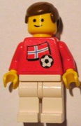 Soccer Player - Norwegian Player 4, Norwegian Flag Torso Sticker on Front, Black Number Sticker on Back (specify number in listing) 