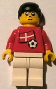 Soccer Player - Danish Player 5, Danish Flag Torso Sticker on Front, Black Number Sticker on Back (specify number in listing) 