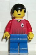 乐高人仔 Soccer Player Red/Blue Team with shirt  #8