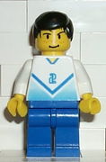 乐高人仔 Soccer Player White & Blue Team with shirt  #2