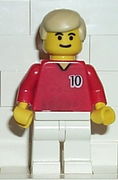 乐高人仔 Soccer Player Red/White Team with shirt #10