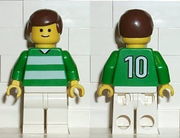 Soccer Player Green & White Team #10 on Back 