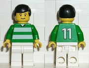 Soccer Player Green & White Team #11 on Back 