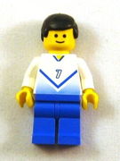 Soccer Player White & Blue Team with shirt  #7 