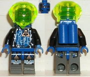 Insectoids Zotaxian Alien - Male, Black and Blue with Silver Circuits, with Airtanks (Captain Wizer / Captain Zec) 