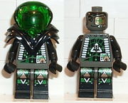 Insectoids Zotaxian Alien - Male, Gray and Black with Green Circuits and Silver Hoses, with Armor (Professor Webb / Locust) 