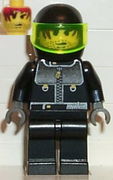 Male Actor 3, Driver, Black Helmet, Trans-Neon Green Visor 