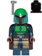 Mandalorian Tribe Warrior - Female, Dark Brown Cape, Green Helmet with Antenna / Rangefinder 