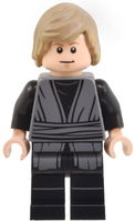 Luke Skywalker - Dark Bluish Gray Jedi Robe, Printed Legs, Shaggy Hair