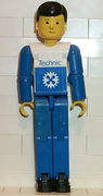 Technic Figure Blue Legs, White Top with Blue Technic Logo, Blue Arms 