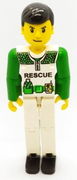 Technic Figure White Legs, White Top with White and Green Torso with Rescue Pattern, Green Arms 