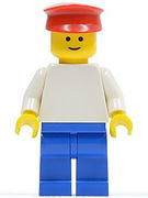 Plain White Torso with White Arms, Blue Legs, Red Hat 