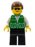 Jacket Green with 2 Large Pockets - Black Legs, Brown Male Hair 