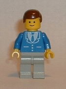 Suit with 3 Buttons Blue - Light Gray Legs, Brown Male Hair 