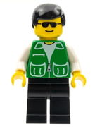 Jacket Green with 2 Large Pockets - Black Legs, Black Male Hair 