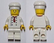 Chef - White Torso with 8 Buttons, No Wrinkles Front or Back, with Back Print, White Legs, Standard Grin 