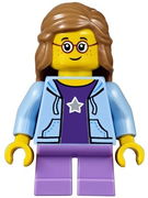 Girl, Bright Light Blue Hoodie, Medium Lavender Short Legs, Medium Nougat Female Hair Mid-Length, Glasses 