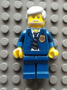 Police - World City Chief, Dark Blue Suit with Badge and Tie, Dark Blue Legs 