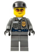 Police - Security Guard, Dark Bluish Gray Legs, Black Cap 