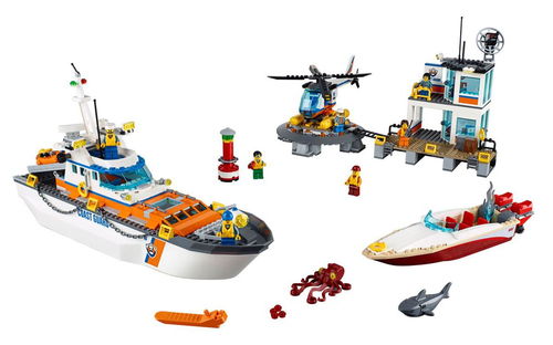 乐高 LEGO 60167 城市系列 海岸警卫队总部轮船飞机海上救援 2017速拼评测