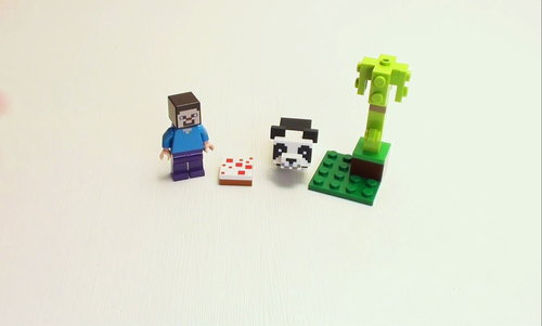 乐高我的世界Minecraft Steve & Baby Panda 30672 速拼