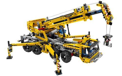 乐高 LEGO 8053 科技机械组 移动式起重机黄色大吊车 2010速拼评测
